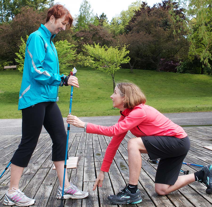 InsideOut Physiotherapy nordic pole walking class instructing InsideOut Physiotherapy nordic pole walking class instructing