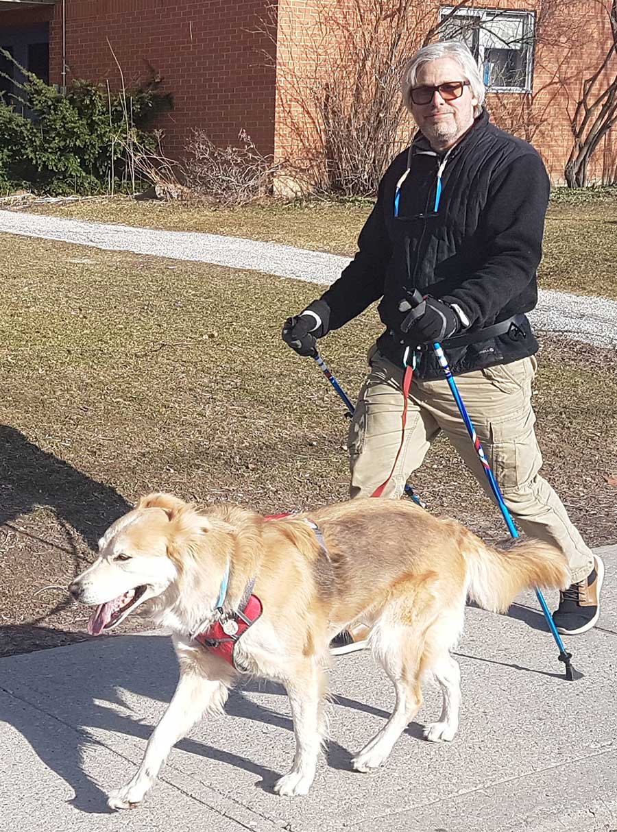 Nordic Pole Walking with dog