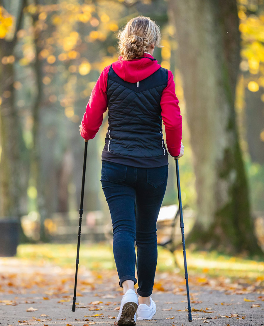 Lady Nordic pole walking